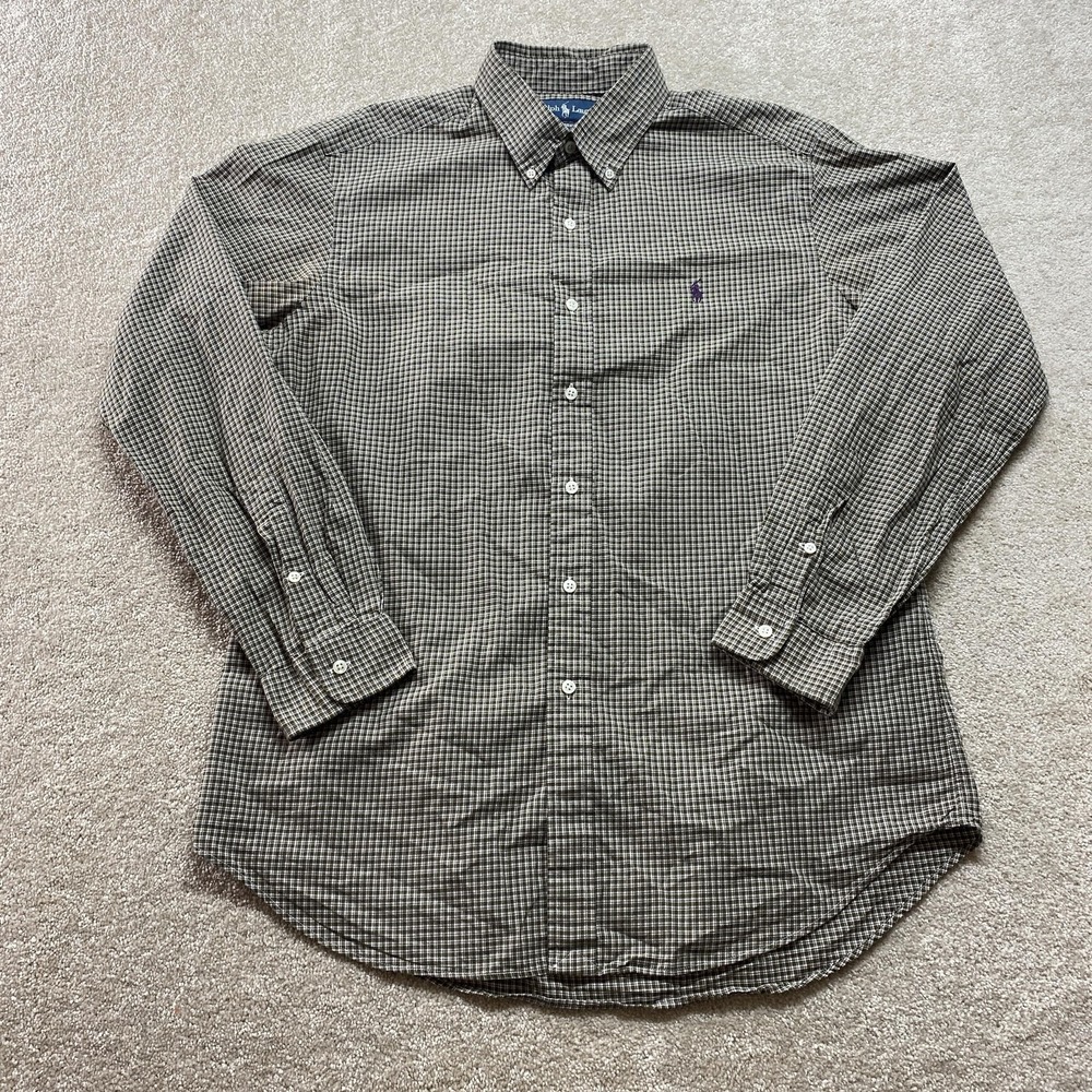 Ralph Lauren Shirt Mens Large Plaid Classic Fit Button Down Long Sleeve Casual